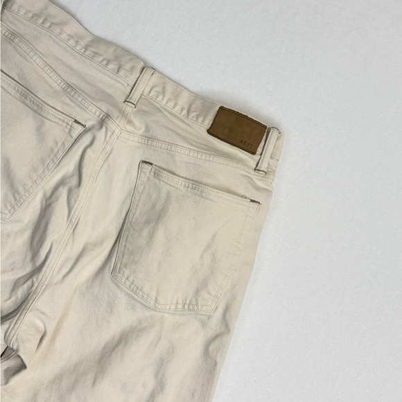 American Eagle Outfitters The Stovepipe Selvedge Cream Wide Leg Jeans - Picture 3 of 7